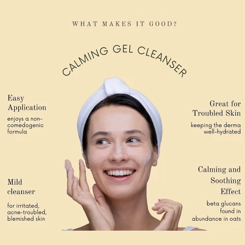 Vista 3 de Syn Bio Beta Glucan - Limpiador facial de gel suave – Lavado facial coreano de primera calidad para piel sensible con 5 pesos de ácido hialurónico