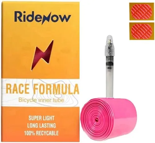 Vista 13 de RideNow 1/2/4 Pack Ultralight Bike Inner Tube 700 x 18-32 / MTB27.5/29 inch x 1.9-2.5 TPU Inner Tubes with 45/65/85mm Length French Valve Super Bike