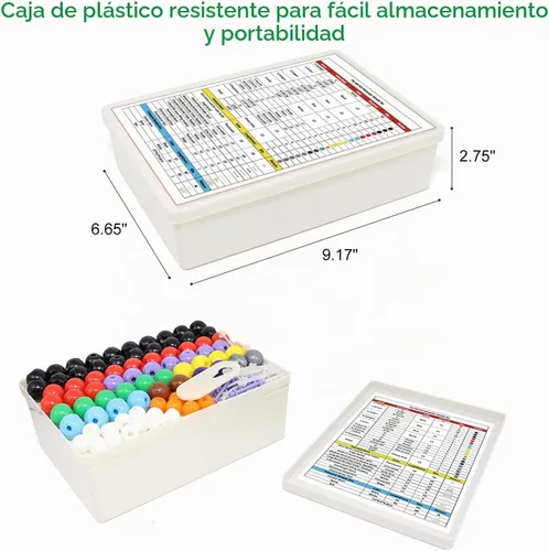 Vista 8 de RELIANCER Kit de modelo molecular, 419 piezas de química molecular orgánica con átomos y enlaces, kit de construcción de estructuras moleculares Kit