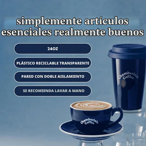 Vista 4 de Chamberlain - Vaso térmico transparente para bebidas frías y calientes, 24 onzas