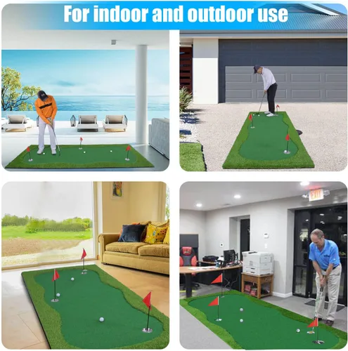 Vista 5 de Golf Putting Verde/Mat-Golf Training Mat - Alfombrilla profesional de práctica de golf - Putter largo desafiante verde para interiores y exteriores