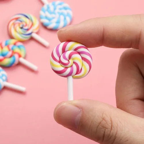 Vista 3 de EXCEART Adornos de piruletas de arcilla 36 piezas de decoraciones de dulces