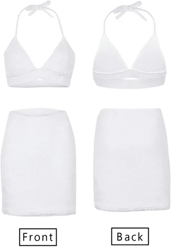 Vista 4 de Conjunto de mini vestido de tirantes sin espalda para mujer