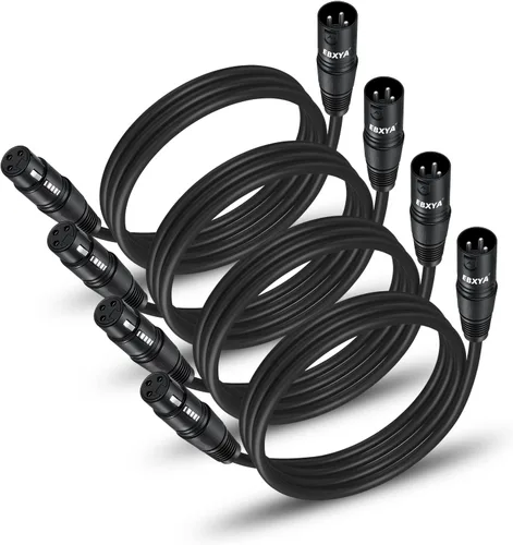 Vista 17 de EBXYA Paquete de 10 cables XLR de 3 pies - Cables de micrófono equilibrados DMX macho a hembra Cables de conexión premium, 3 pines