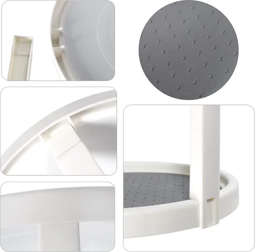 Vista 8 de Lazy Susan - Organizador giratorio de 2 niveles para especias antideslizante, organizador de condimentos giratorio de 360 grados, organizador