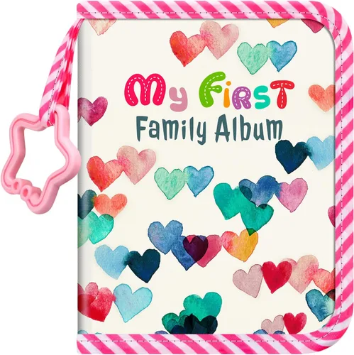 Vista 11 de Fintie Álbum de fotos de bebé 4x6 pulgadas, libro de álbum de fotos de mi primera familia con 18 fotos, cubierta de tela suave y gancho para regalos