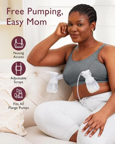 Vista 10 de Momcozy - Brasier para extracción de leche y lactancia, manos libres, ajustable, brasier todo en uno