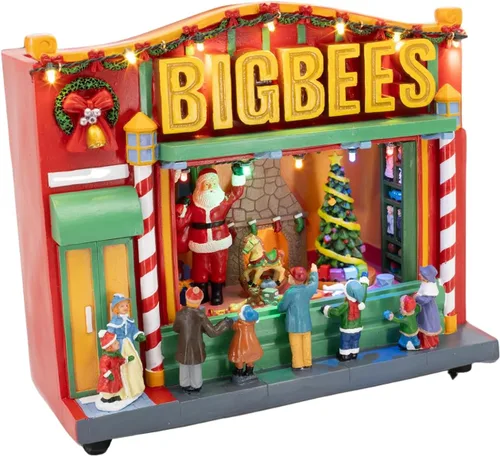 Vista 9 de Pueblo Navideño Animado de Santa en Fuga Accesorios de Casa Navideña Colección Figuritas para Decoraciones y Regalo Movimiento y Sonido