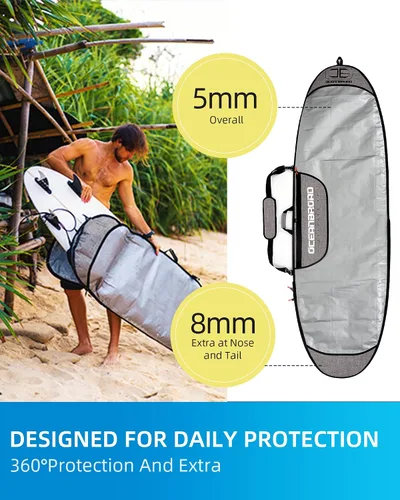 Vista 3 de OCEANBROAD Bolsa para Tabla de Surf Longboard Mochila de Día Bolsa de Viaje 5'0, 5'6, 6'0, 6'6, 7'0, 7'6, 8'0, 8'6, 9'0, 9'6, 10'0