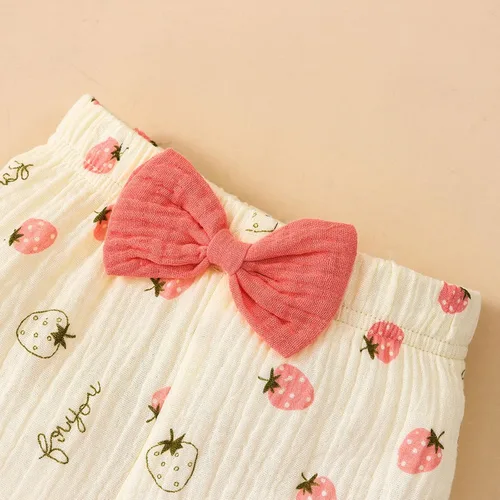 Vista 4 de Conjunto de traje de baño para niñas y bebés, sin mangas, con estampado de frutas, para primavera y verano