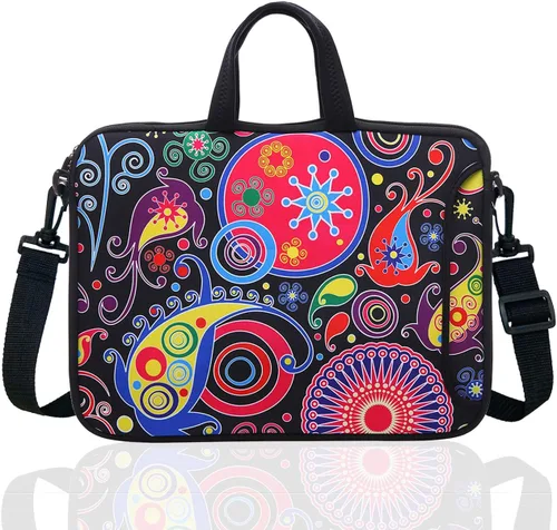 Vista 7 de Funda de neopreno para portátil de 14 pulgadas con correa para el hombro para portátil de 14 pulgadas, MacBook/Ultrabook/Chromebook