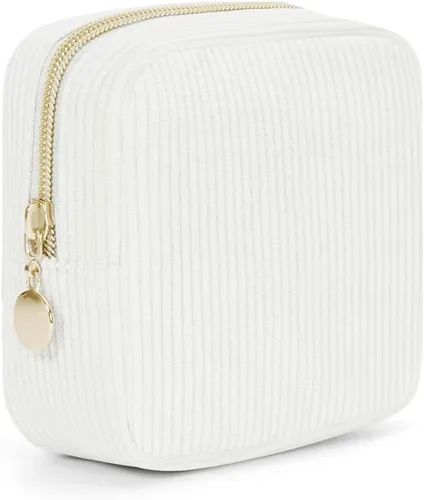 Vista 14 de Wandering Nature Pequeña bolsa de maquillaje para bolso, bolsa de cosméticos con cremallera para mujer, bolsa de viaje de cuero vegano ecológico