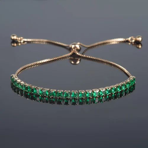 Vista 2 de ZAVANA Adjustable Bracelets for Women, Dainty Slider Tennis Bracelets for Women with Clear or Coloured Cubic Zirconia Stones, Cute Bolo Bracelet for