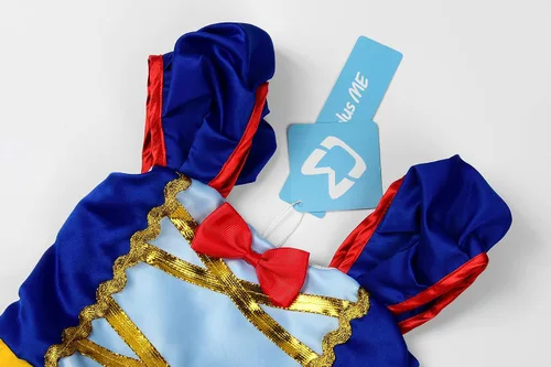 Vista 3 de Disfraz de princesa para niñas pequeñas, cintura elástica, disfraz de Halloween, vestido elegante de cumpleaños con accesorios