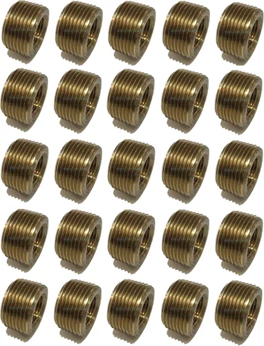 Vista 5 de Buje de cara reductora de latón 3/4 "macho NPT X 3/8" hembra NPT combustible/aire/agua/aceite/gas WOG (cantidad 01)