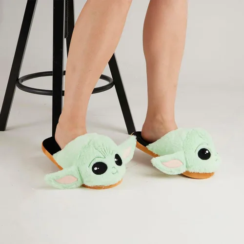 Vista 2 de Disney Pantuflas para mujer, esponjosas 3D antideslizantes, regalos de Baby Yoda