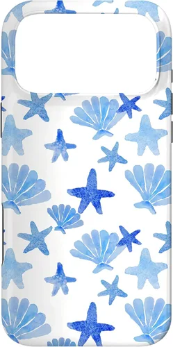 Vista 22 de Funda para iPhone 16 Coastal Nieta Azul Preppy Shells Estrellas de mar Océano Lindo Caso