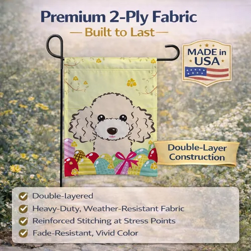 Vista 794 de Caroline's Treasures BB1923GF Bandera decorativa para jardín con diseño de Border Collie, para caza de huevos de Pascua, para jardín, jardín, patio
