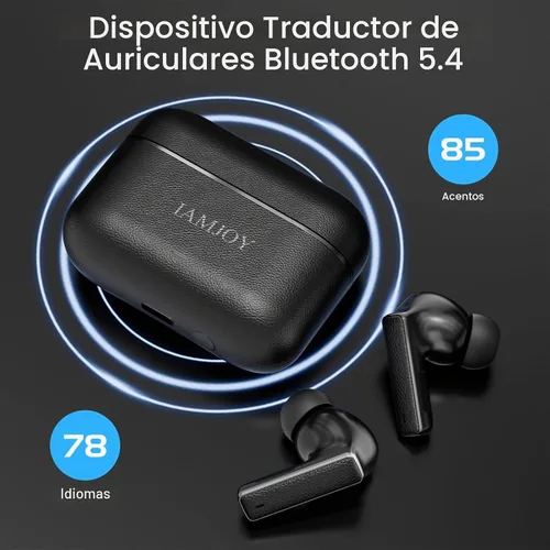 Vista 4 de IAMJOY Auriculares de traducción AI, dispositivo de traductor bidireccional de 163 idiomas con Bluetooth y aplicación incorporada, 6 micrófonos
