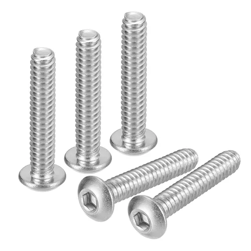Vista 29 de Uxcell tornillos de cabeza de botón #8-32x1, 20 unidades, pernos hexagonales de acero inoxidable 304, tornillos de rosca completa con cabeza