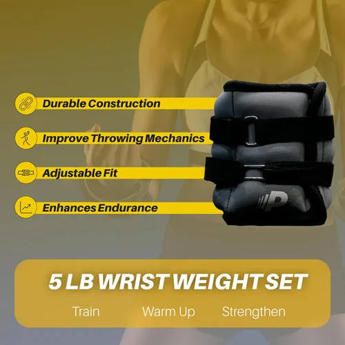 Vista 3 de Premier Pitching Wrist Weight Set Adjustable Neoprene Weighted Hand Weights Strength Training Fitness Workout, Running, Lifting Hook and Loop
