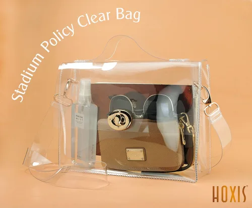 Vista 2 de Bolsa de hombro transparente, bolsa bandolera con cierre de broche de giro