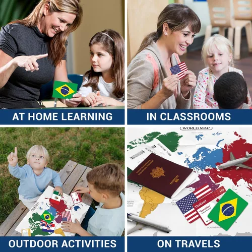 Vista 7 de World Flags Flashcards, 245 países, juego de geografía con mapa del mundo, juegos educativos para todas las edades, familia, adultos, aulas