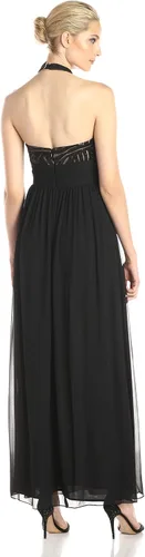 Vista 2 de JS Boutique Vestido de corpiño con lentejuelas para mujer con falda larga de gasa
