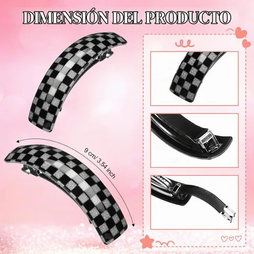 Vista 2 de WILLBOND 6 Piezas Pasadores de Cabello para Mujeres Pasadores Grandes Clips Franceses para Cabello Broche Retro para Regalos de Mamá Accesorios