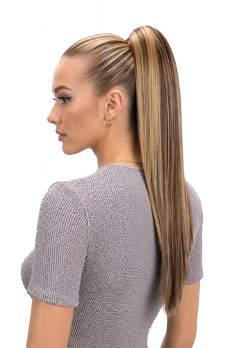 Vista 15 de CAISHA Extensiones de clip de cola de caballo de 20 pulgadas con pinza de mariposa recta rubio mezcla H55