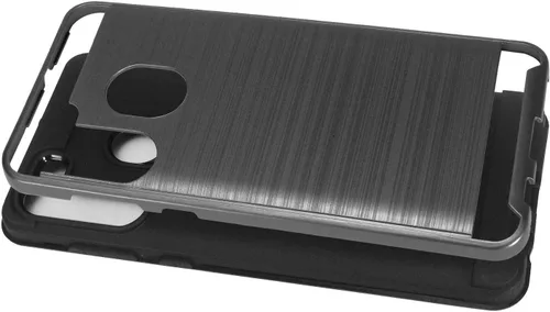 Vista 2 de Para Samsung Galaxy A21 (SM-A215) - Funda de teléfono estilo cepillado - CS3 Gris