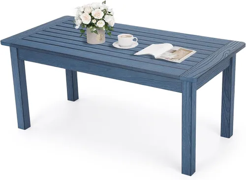 Vista 13 de Stoog Mesa auxiliar para exteriores, mesa auxiliar de madera de polietileno para todo tipo de clima, mesa auxiliar rectangular para patio trasero