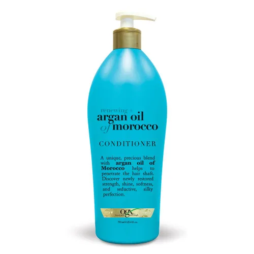 Vista 8 de OGX Acondicionador hidratante con aceite de argán renovador de Marruecos, aceite de argán prensado en frío para ayudar a hidratar, suavizar
