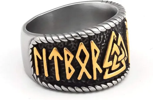 Vista 3 de BAVIPOWER Colgante de cabeza de lobo vikingo, cadena de quilla de acero inoxidable, collar nórdico, potente joyería pagana para hombres y mujeres