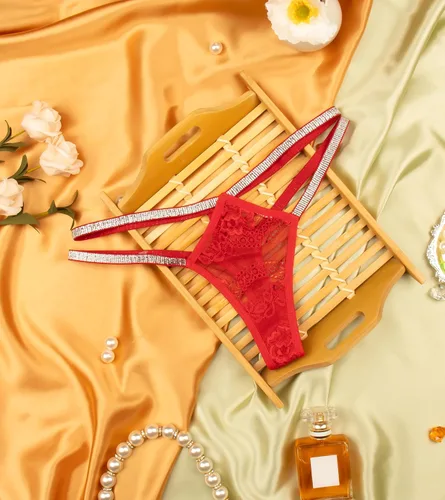 Vista 93 de Ropa interior con purpurina transpirable con encaje sexy para mujer