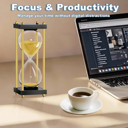 Vista 4 de Reloj de arena de arena de 30 minutos: reloj de arena de madera pequeño, reloj de arena, reloj de arena de oro antiguo 30 minutos, reloj de arena