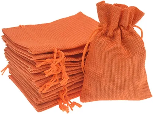 Vista 9 de 50 bolsas de arpillera blanca con cordón, bolsas pequeñas de lino de 2.7 x 3.5 pulgadas, bolsas de regalo para joyas, bolsas de dulces para Navidad