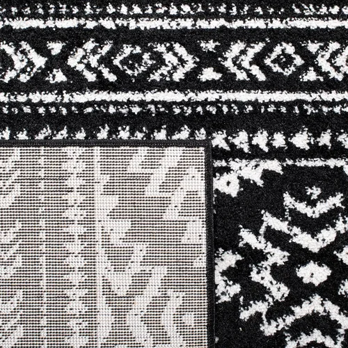 Vista 3 de SAFAVIEH Tapete decorativo de la colección Tulum de 2 x 3 pies, color negro y marfil, diseño tribal bohemio marroquí, no desprende pelo y es