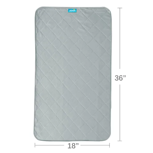 Vista 2 de Protector de colchón impermeable para cuna de 18 x 36 pulgadas, antideslizante y resistente, 4 capas de incontinencia para niños y adultos, Gris