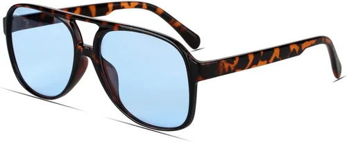 Vista 43 de Freckles Mark Lentes de sol clásicos estilo retro de los años 70 para mujeres y hombres, montura estilo aviador, cuadrada, grande y de moda