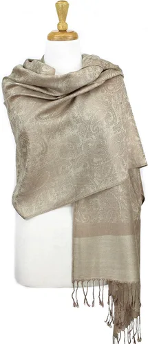 Vista 4 de PASKMLNA Estola de bufanda de pashmina jacquard de cachemira