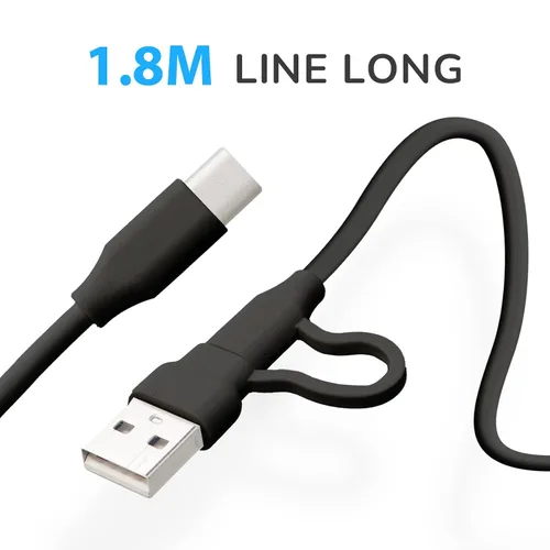 Vista 7 de RK ROYAL KLUDGE Cable de teclado USB C 6 pies - 60 W, cable de teclado de carga rápida 3.1 A, cable de carga USB 2 en 1 USB AC a USB para teclado