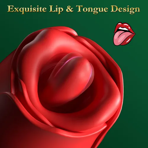 Vista 3 de Vibrador juguetes sexuales para adultos, juguete sexual de rosa con lengua de lamer girada de 360°, juguetes sexuales femeninos con asa, juguetes