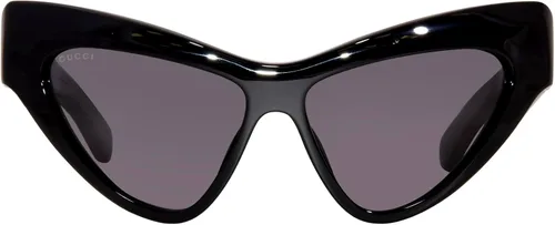 Vista 2 de Gucci GG1294S NegroGris 5714130 Mujer Gafas de Sol, Logotipo negro y dorado