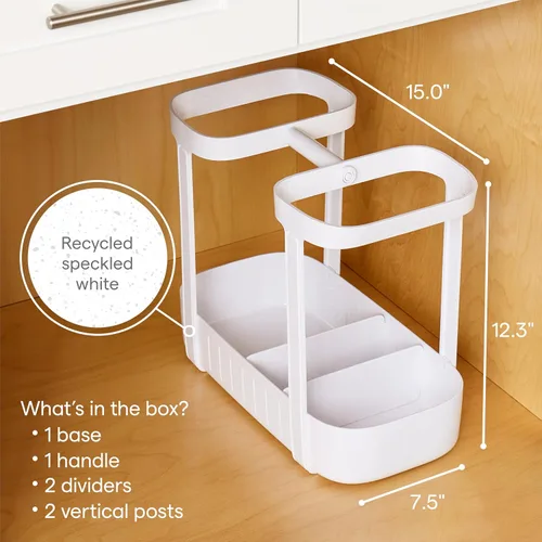 Vista 4 de YouCopia SinkSuite - Organizador de limpieza para debajo del fregadero, organizador de suministros de limpieza ajustable de 2 niveles