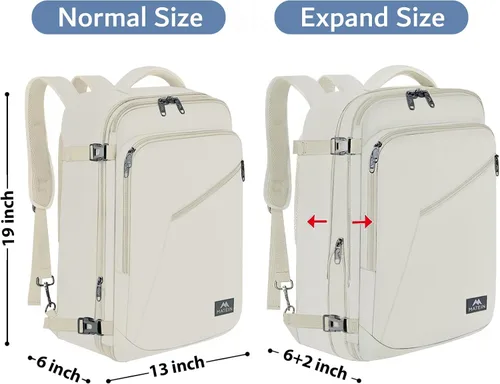 Vista 130 de MATEIN - Mochila de viaje extragrande de 10.56 galones, mochila de viaje ampliable apta para aerolíneas, para viajeros de fin de semana, hombres