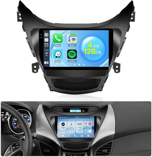 Vista 9 de [DSP y EQ] Radio de coche 2+64G para Hyundai Elantra 2011-2013 9 Inch IPS Touch Screen Car Stereo, Wireless Carplay/Android Auto, GPS Navigation