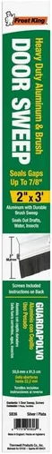Vista 2 de Frost King SB36 2 x 36" Barrido extra de aluminio/cepillo para puerta, color plateado Blanco - Aluminio