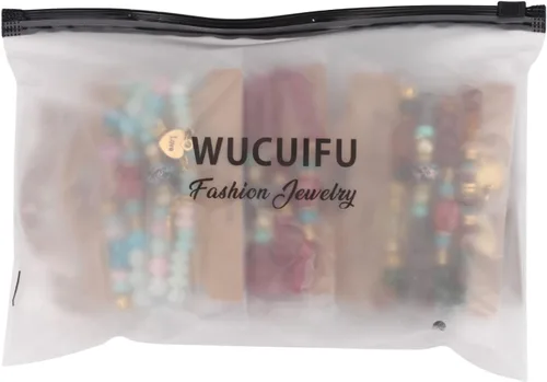 Vista 7 de WuCuifu Paquete de 8 pulseras apilables bohemias para mujer, pulseras de cuentas estiradas multicapa