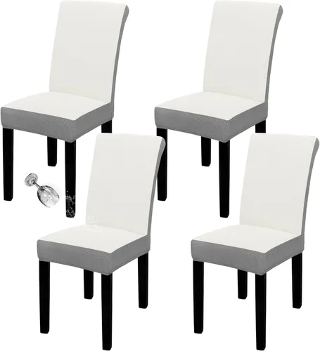 Vista 86 de Easy-Going - Juego de 2 fundas para sillas de comedor 100% impermeables, de tela Jacquard elástica, fundas protectoras removibles y lavables